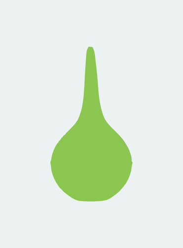 Grüne, stilisierte Darstellung eines TAI-Hilfsmittels (Transanale Irrigation) auf hellem Hintergrund.